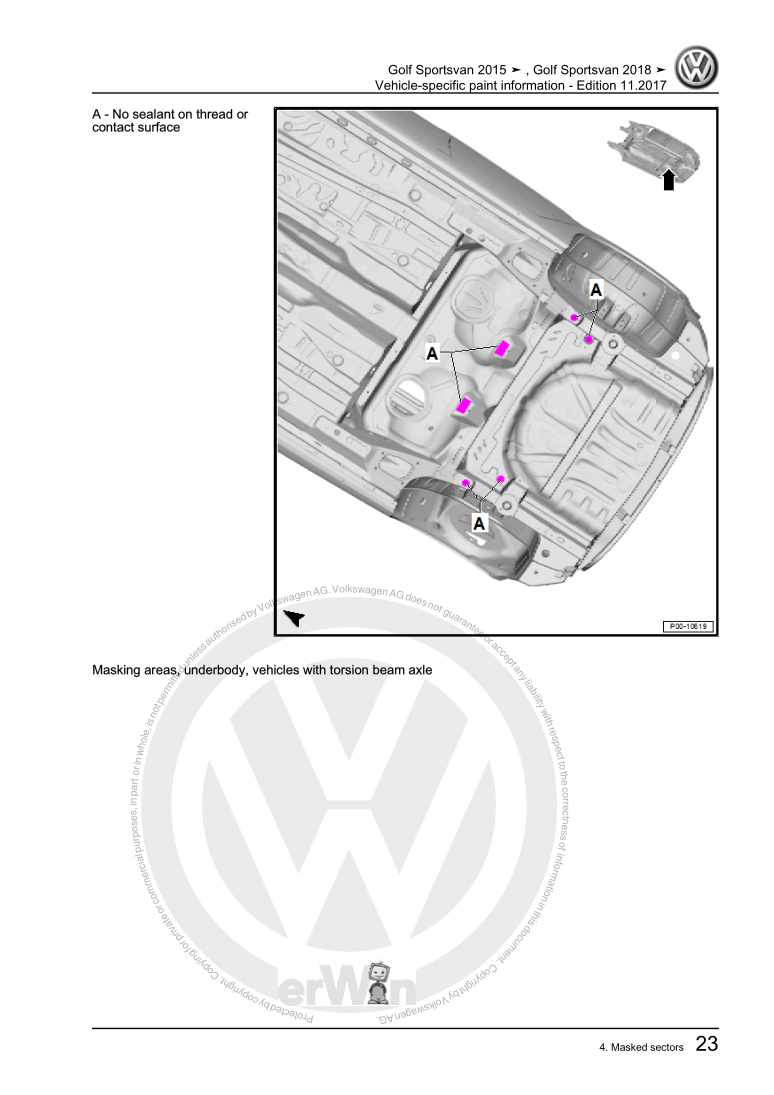 Beispielseite für Reparaturanleitung 2 Vehicle-specific paint information