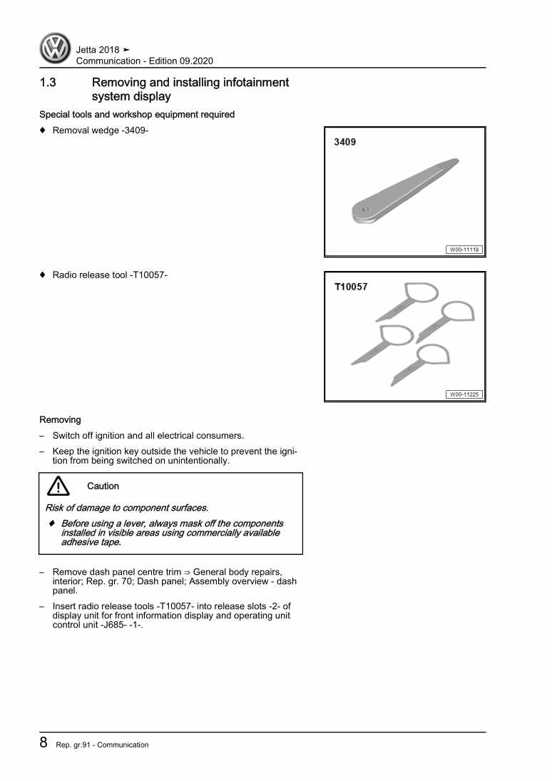 Examplepage for repair manual 2 Communication