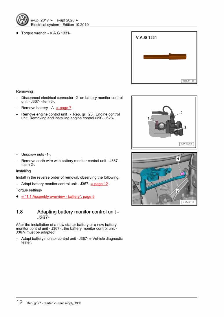 Examplepage for repair manual 3 Electrical system