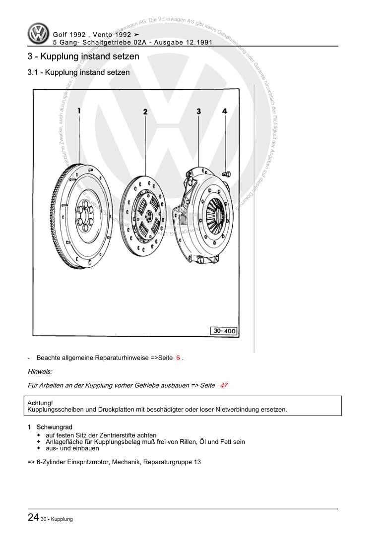 Examplepage for repair manual 2 5 Gang- Schaltgetriebe 02A