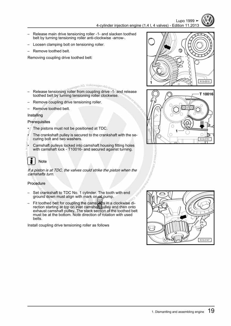Examplepage for repair manual 2 4-cylinder injection engine (1.4 l, 4 valves)