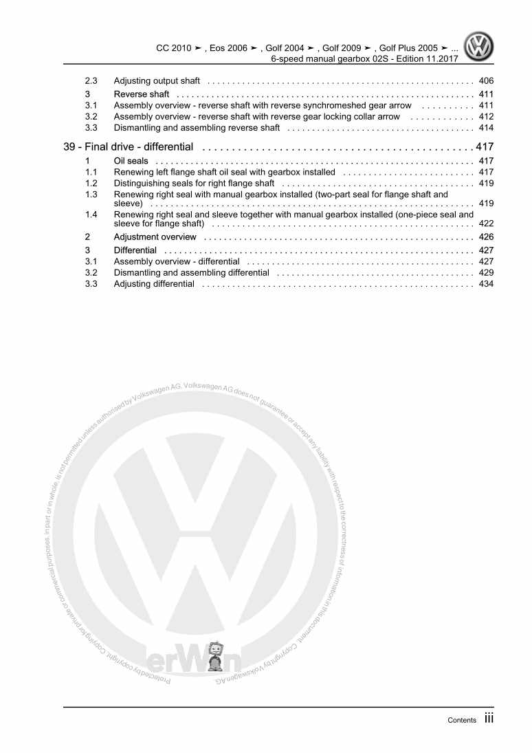 Examplepage for repair manual 3 6-speed manual gearbox 02S