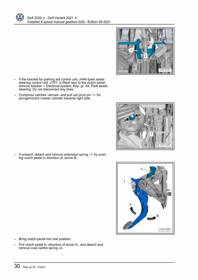 Examplepage for repair manual 2 Installed 6-speed manual gearbox 02Q