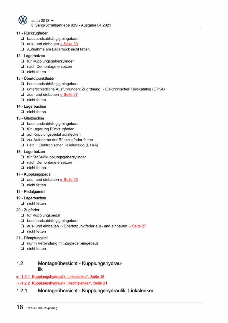 Beispielseite für Reparaturanleitung 2 6 Gang-Schaltgetriebe 02S