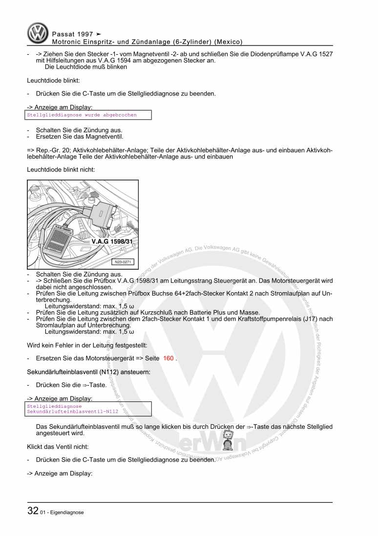 Examplepage for repair manual 3 Motronic Einspritz- und Zündanlage (6-Zylinder) (Mexico)