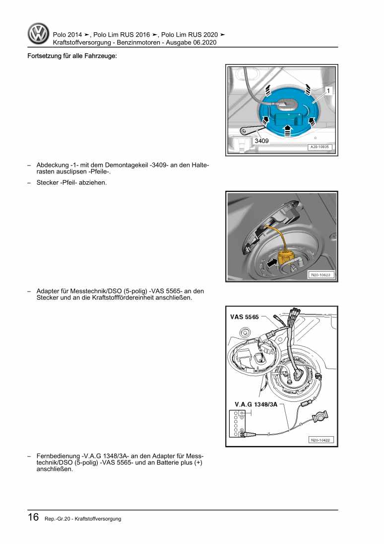 Beispielseite für Reparaturanleitung 3 Kraftstoffversorgung - Benzinmotoren
