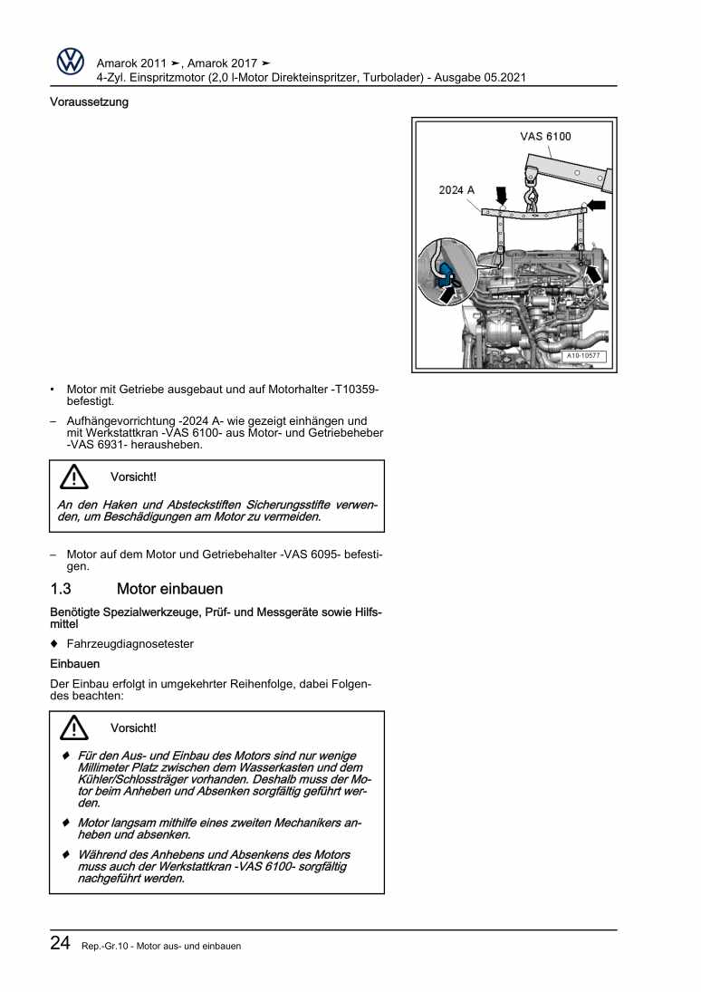 Beispielseite für Reparaturanleitung 3 4-Zyl. Einspritzmotor (2,0 l-Motor Direkteinspritzer, Turbolader)