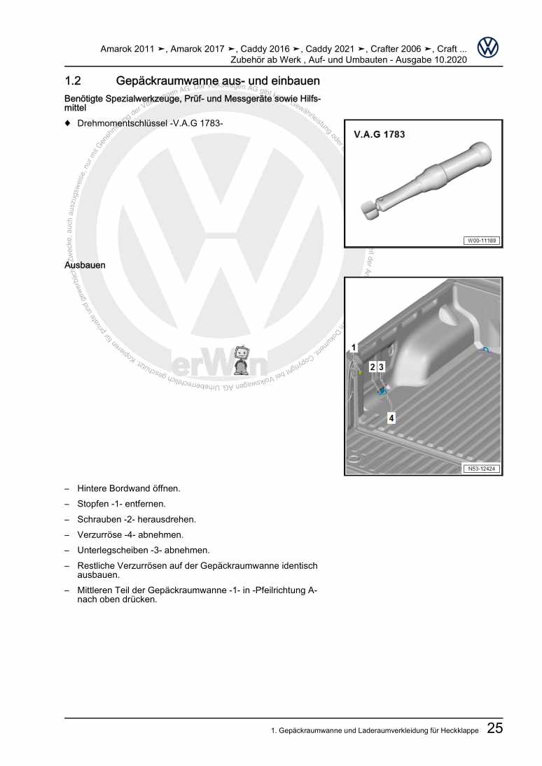 Examplepage for repair manual Zubehör ab Werk , Auf- und Umbauten