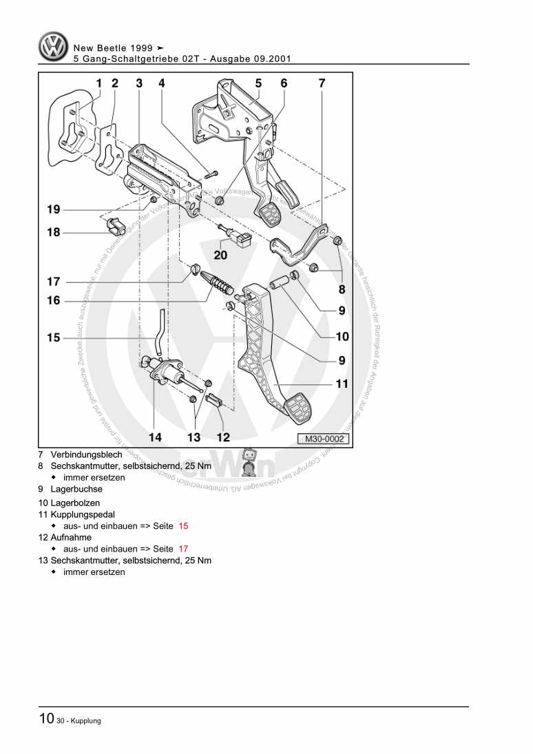Examplepage for repair manual 5 Gang-Schaltgetriebe 02T