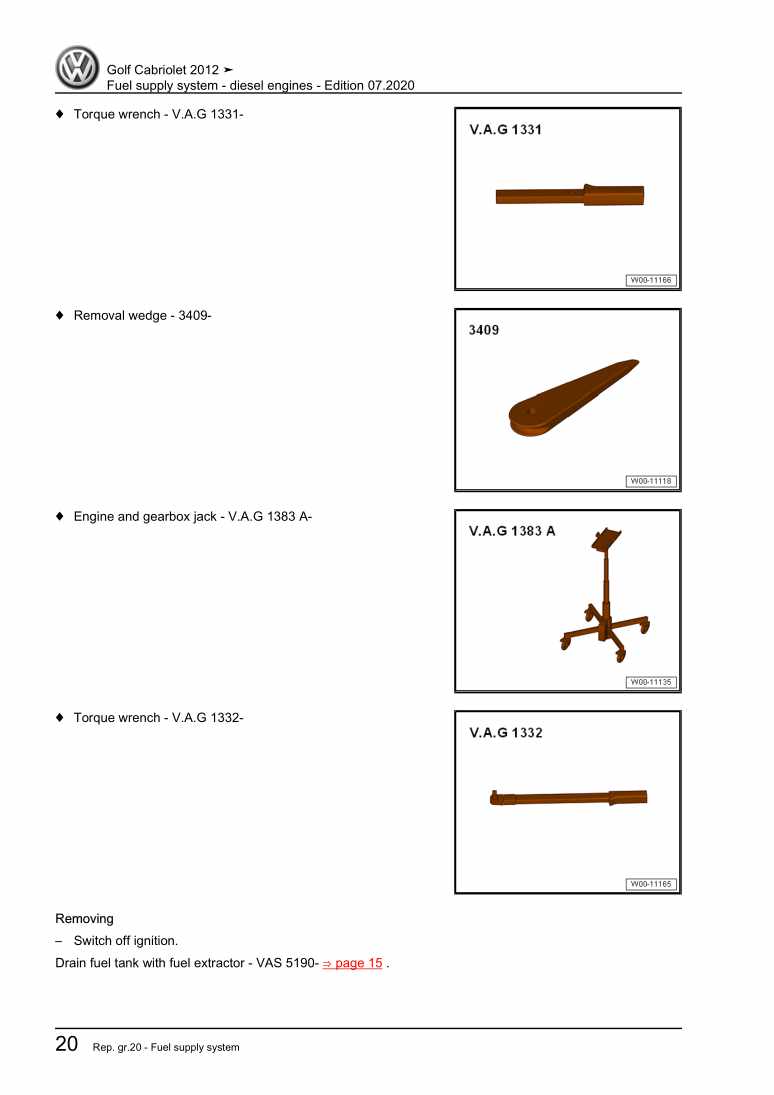 Examplepage for repair manual 2 Fuel supply system - diesel engines