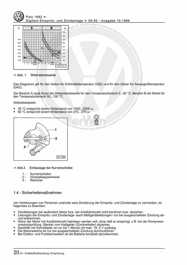 Examplepage for repair manual 3 Digifant Einspritz- und Zündanlage ä 09.90