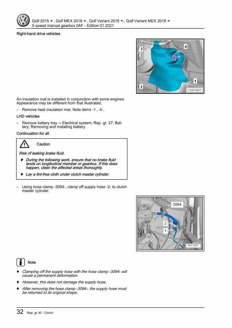 Examplepage for repair manual 2 5-speed manual gearbox 0AF