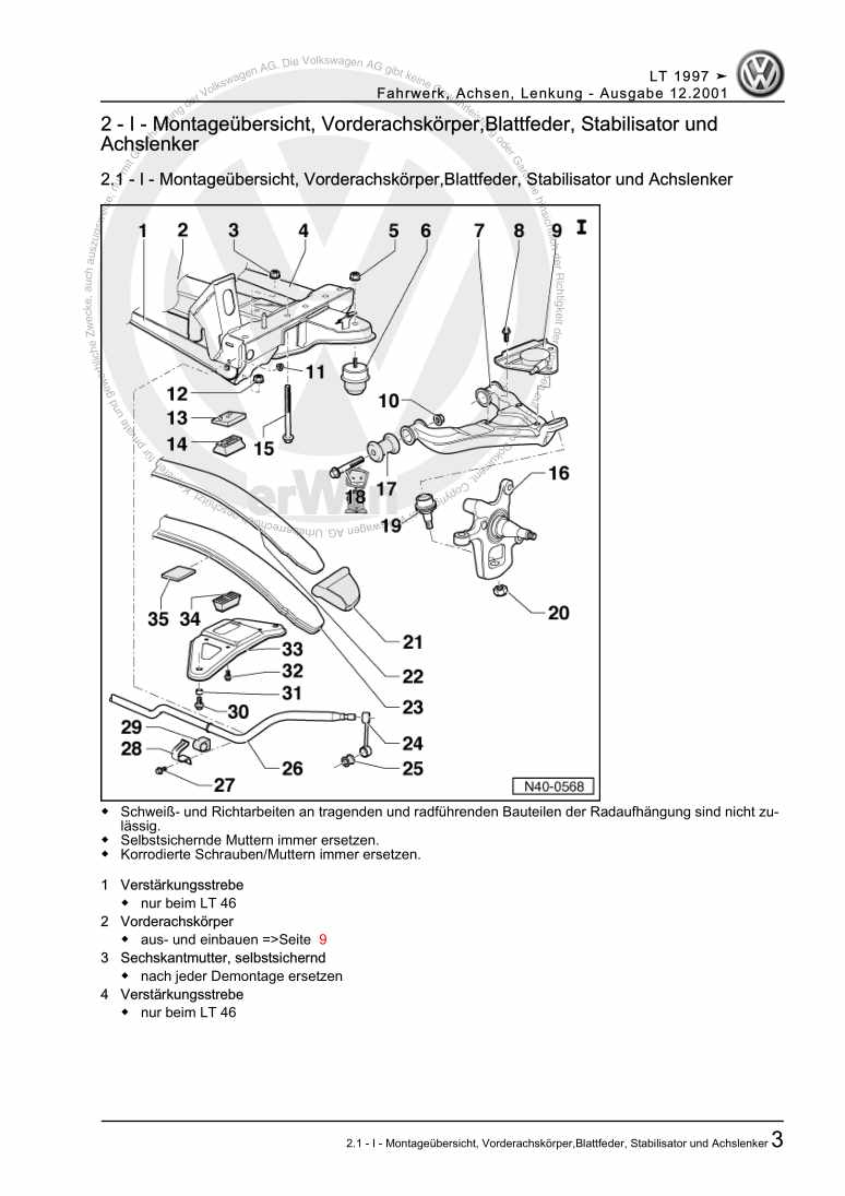 Examplepage for repair manual Fahrwerk, Achsen, Lenkung