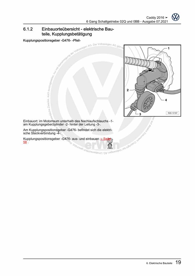 Examplepage for repair manual 2 6 Gang Schaltgetriebe 02Q und 0BB