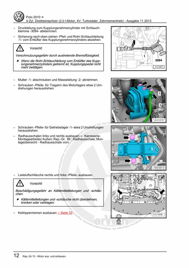 Beispielseite für Reparaturanleitung 2 4-Zyl. Direkteinspritzer (2,0 l-Motor, 4V, Turbolader, Zahnriementrieb)