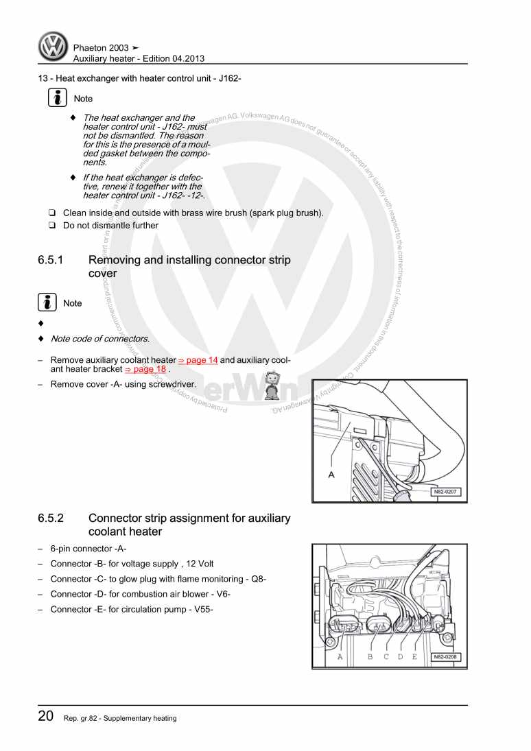 Examplepage for repair manual 3 Auxiliary heater