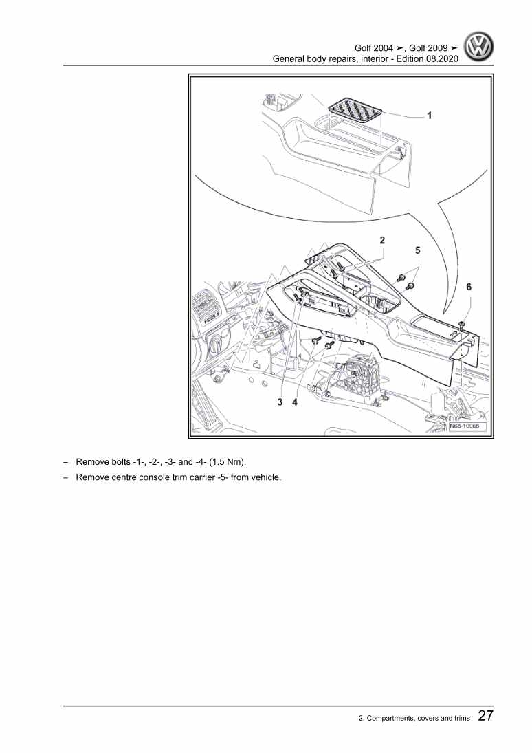Examplepage for repair manual 3 General body repairs, interior