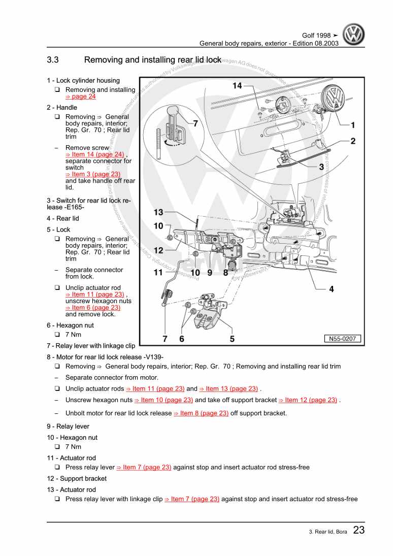 Examplepage for repair manual 2 General body repairs, exterior