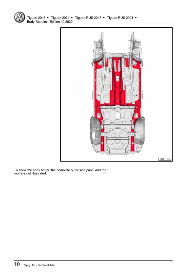 Examplepage for repair manual 2 Body Repairs
