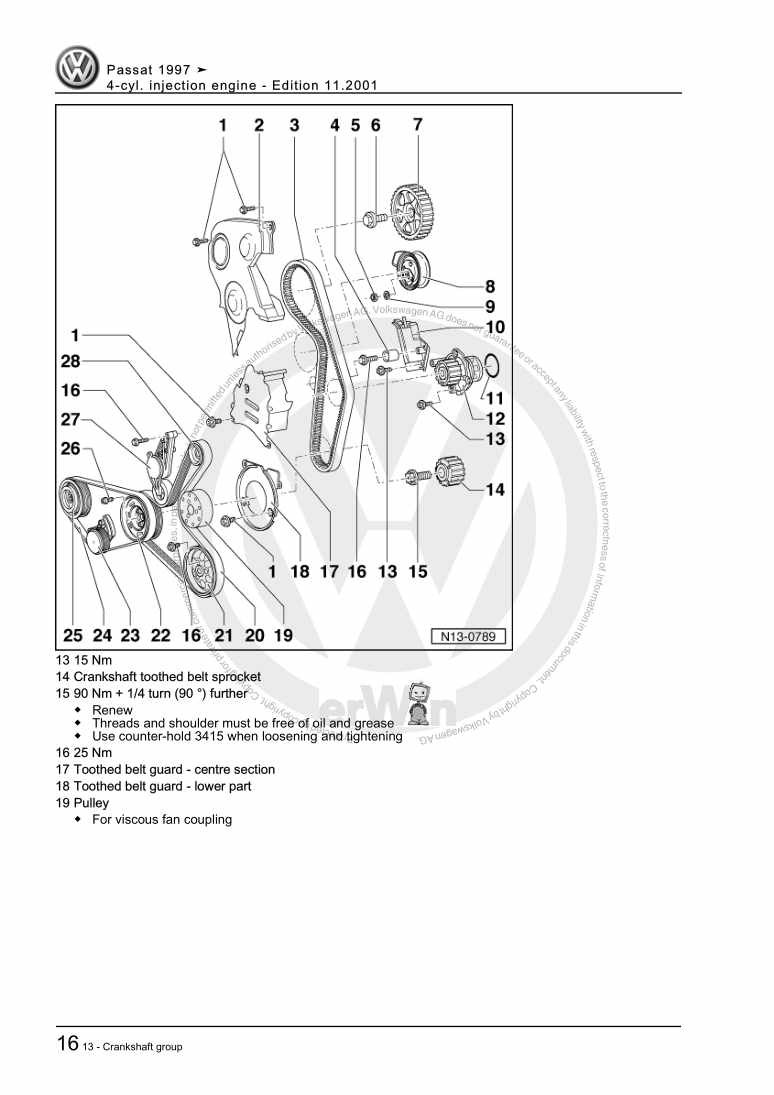 Examplepage for repair manual 3 4-cyl. injection engine
