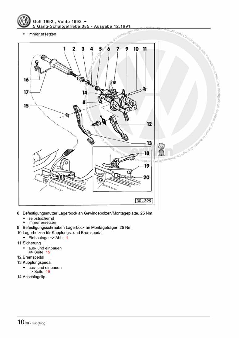 Examplepage for repair manual 5 Gang-Schaltgetriebe 085