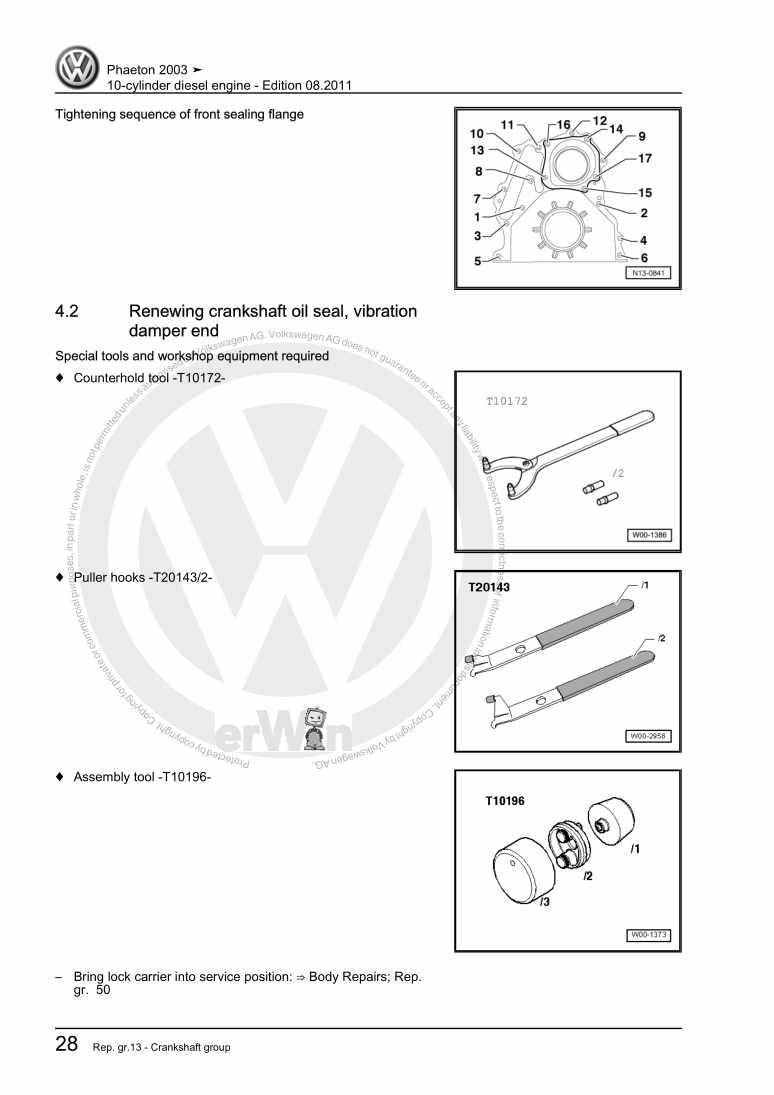 Examplepage for repair manual 3 10-cylinder diesel engine