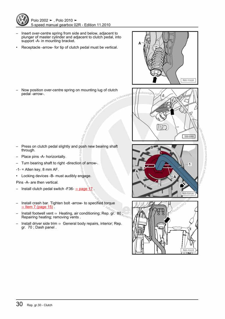Examplepage for repair manual 2 5-speed manual gearbox 02R