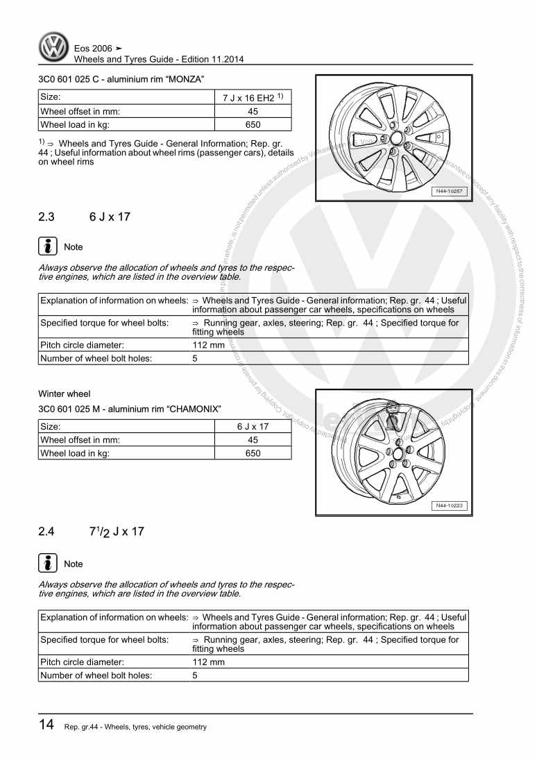 Examplepage for repair manual 2 Wheels and Tyres Guide