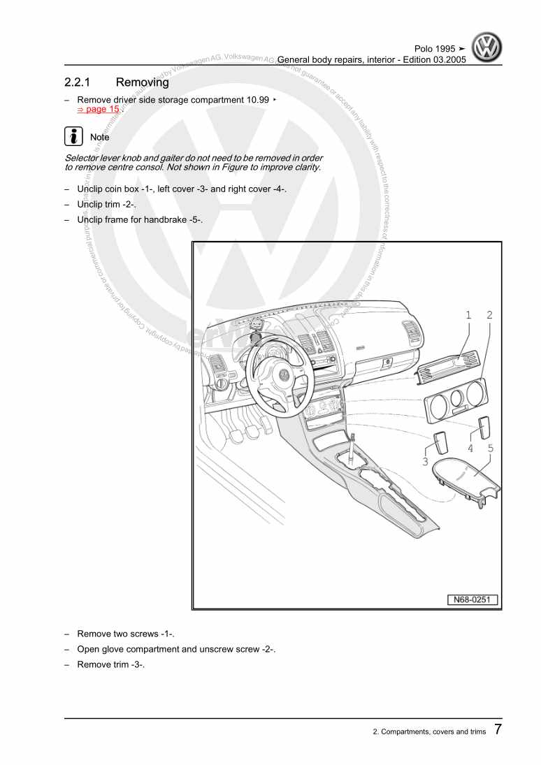Examplepage for repair manual 2 General body repairs, interior