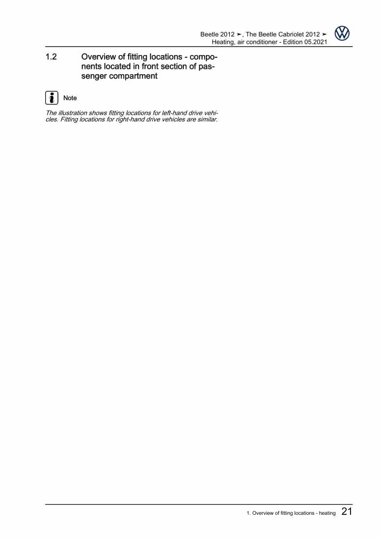 Examplepage for repair manual 3 Heating, air conditioner