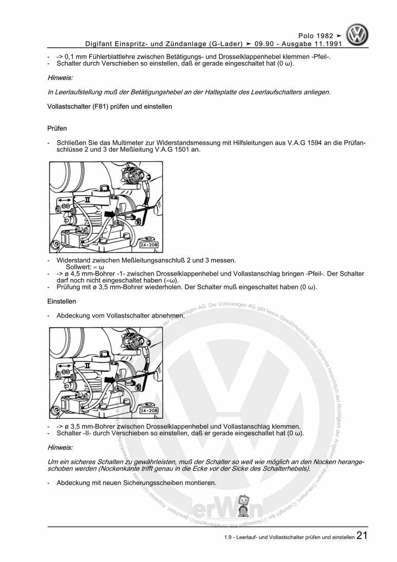 Examplepage for repair manual 3 Digifant Einspritz- und Zündanlage (G-Lader) ä 09.90