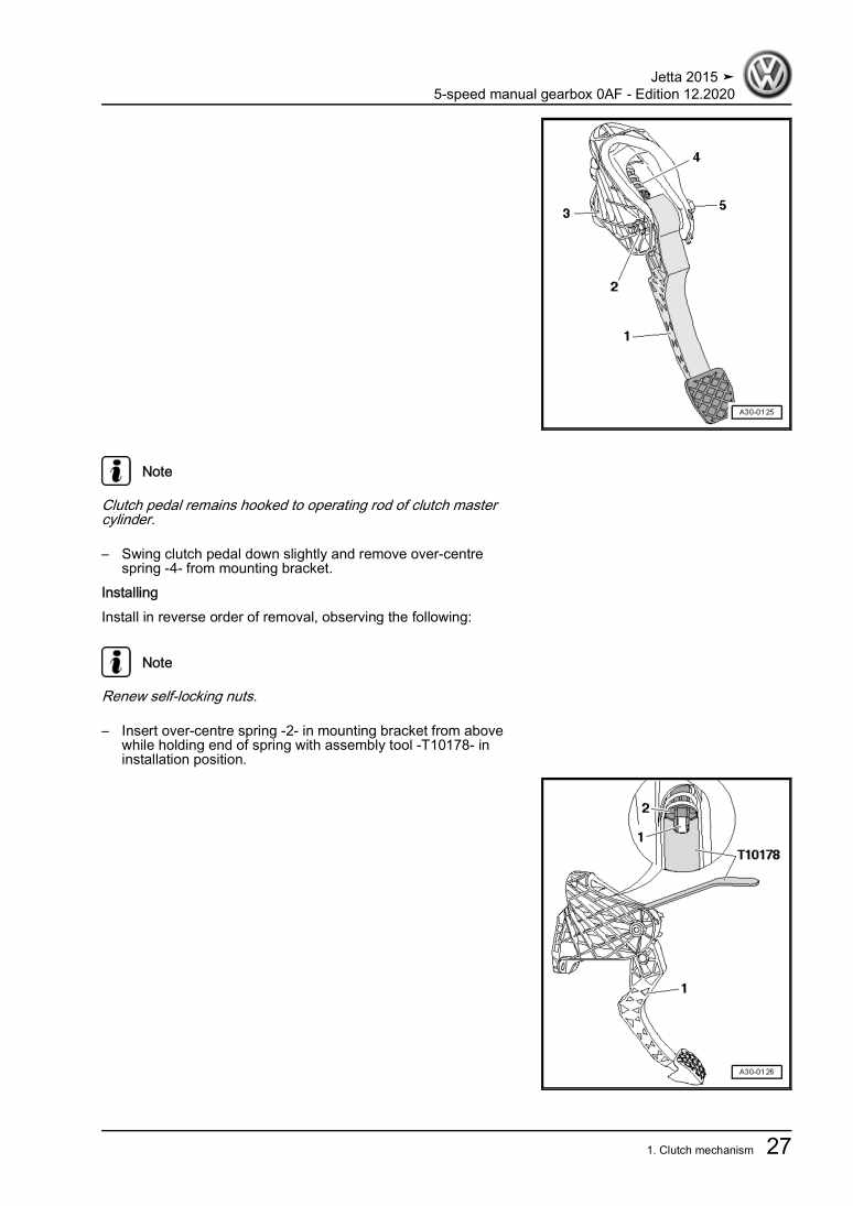 Examplepage for repair manual 2 5-speed manual gearbox 0AF