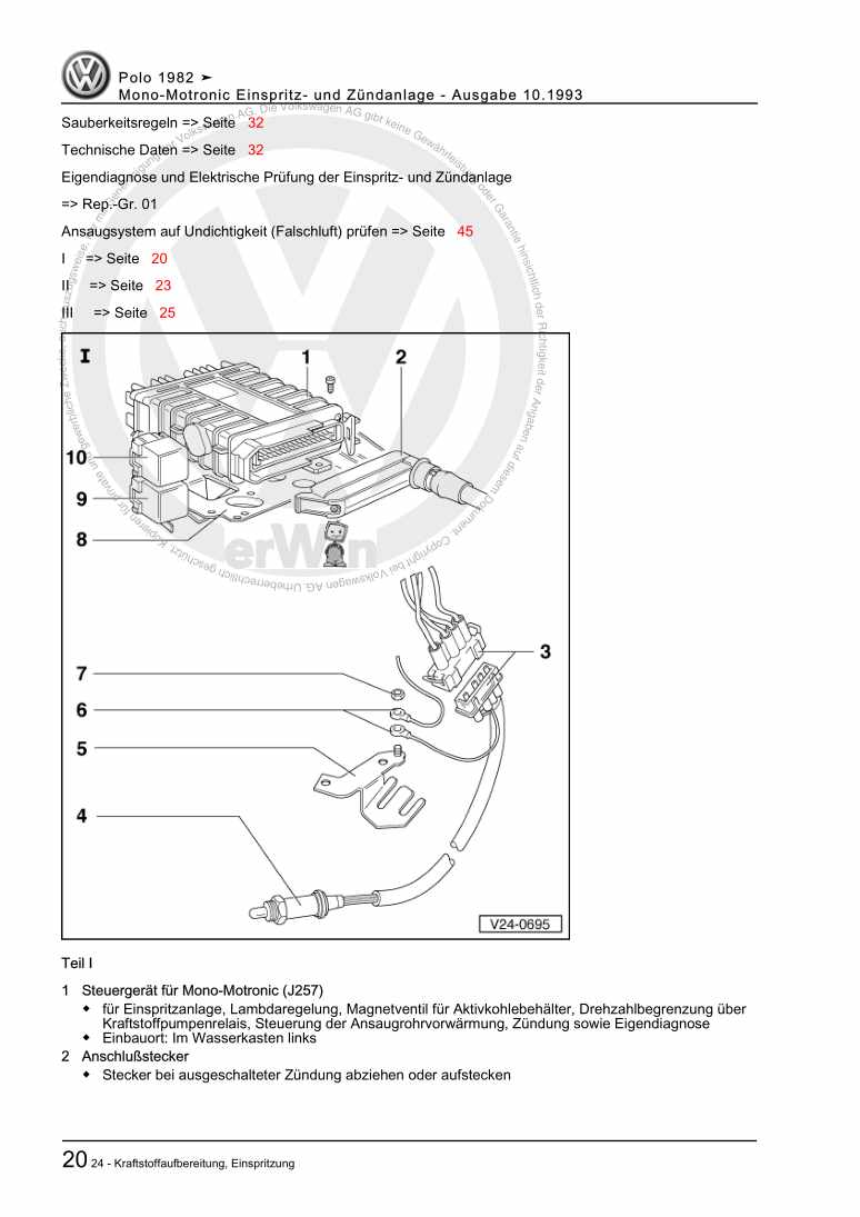 Examplepage for repair manual 2 Mono-Motronic Einspritz- und Zündanlage