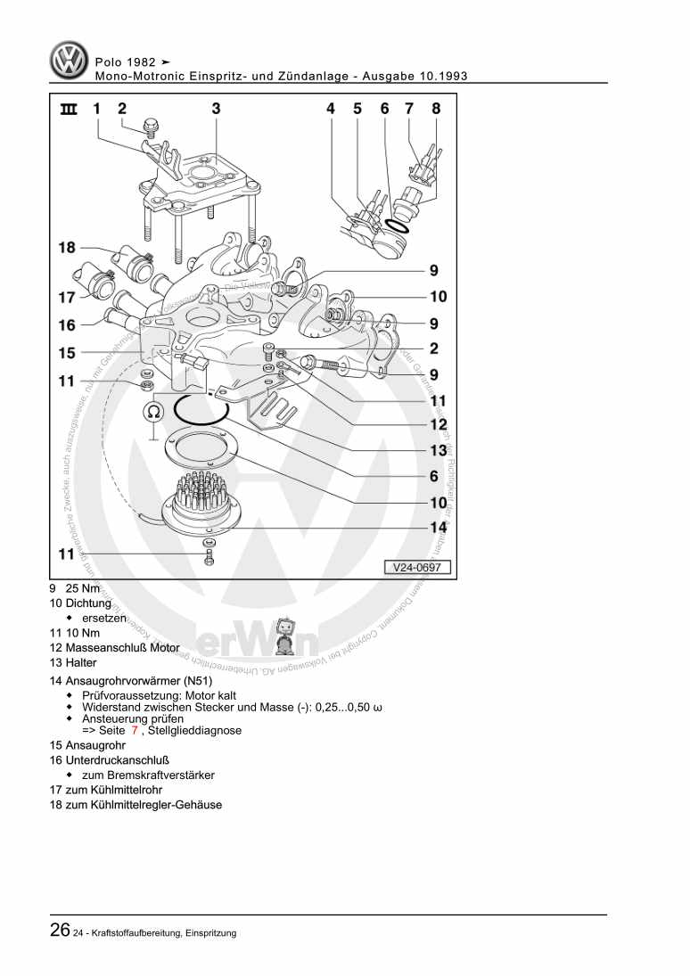 Examplepage for repair manual 3 Mono-Motronic Einspritz- und Zündanlage