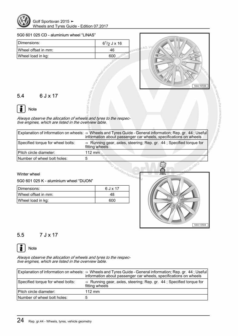 Examplepage for repair manual 2 Wheels and Tyres Guide