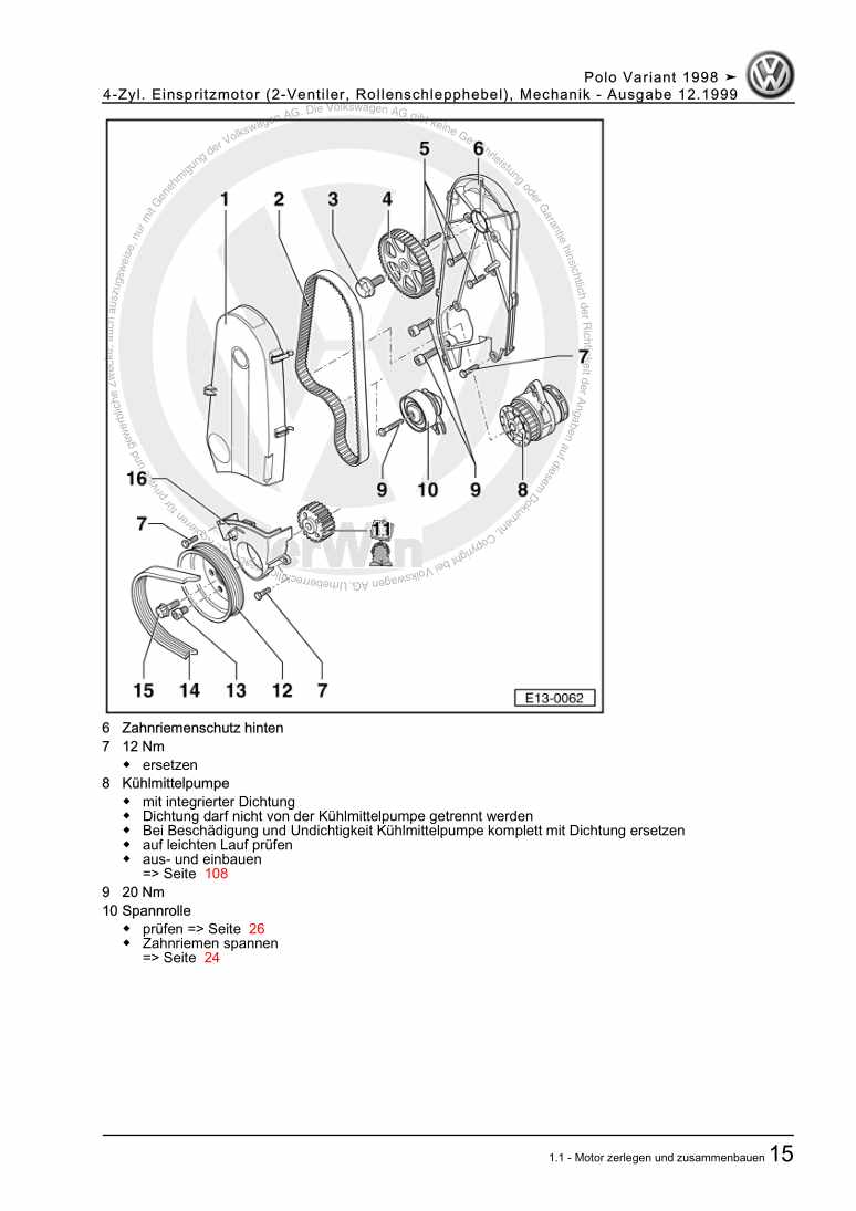 Beispielseite für Reparaturanleitung 2 4-Zyl. Einspritzmotor (2-Ventiler, Rollenschlepphebel), Mechanik
