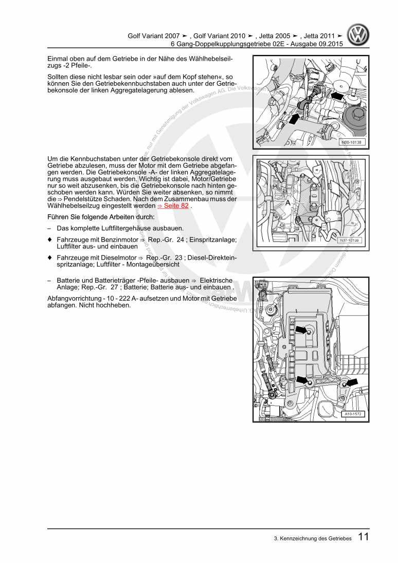 Examplepage for repair manual 6 Gang-Doppelkupplungsgetriebe 02E