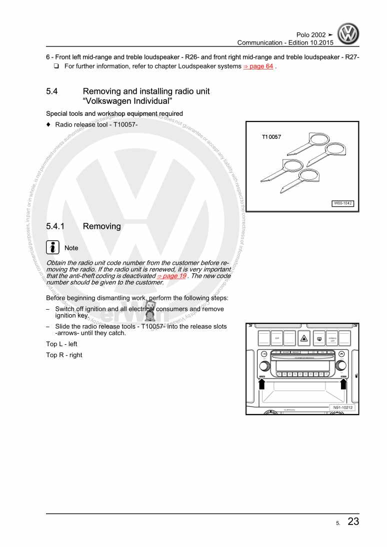 Examplepage for repair manual 2 Communication