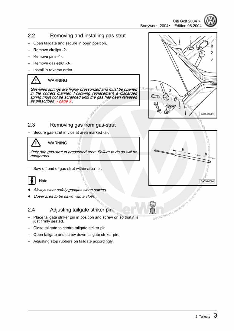 Beispielseite für Reparaturanleitung 3 Bodywork, 2004▸