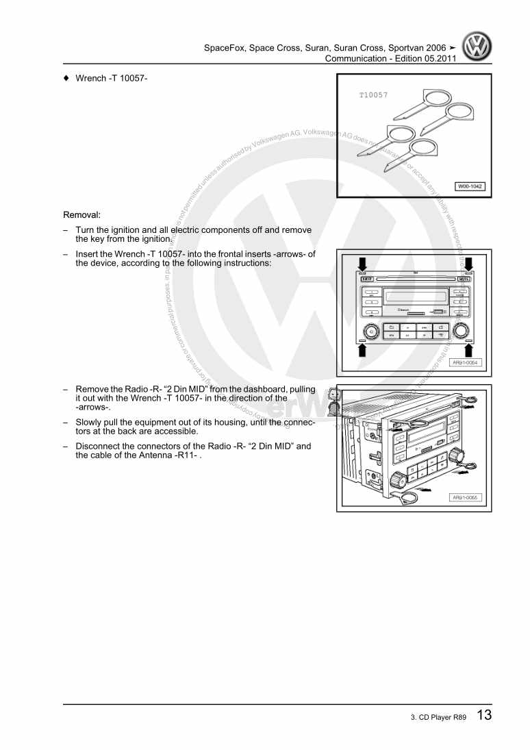 Examplepage for repair manual 3 Communication