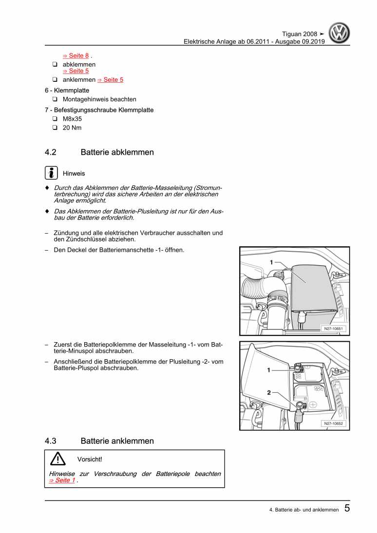 Beispielseite für Reparaturanleitung 2 Elektrische Anlage ab 06.2011