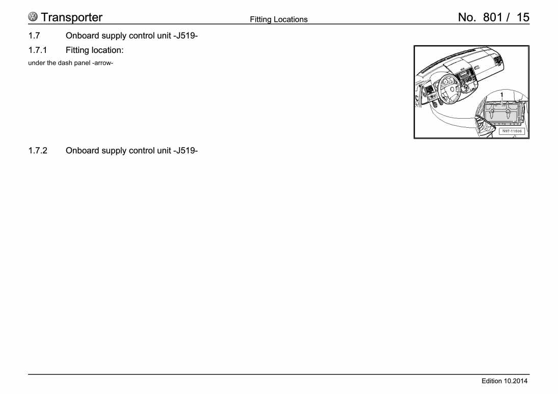 Examplepage for repair manual 2 -Fitting locations: control units