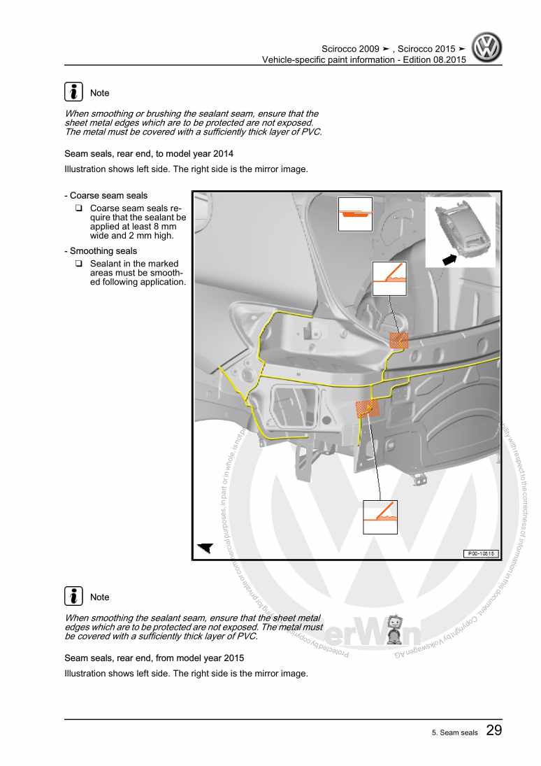 Examplepage for repair manual 3 Vehicle-specific paint information