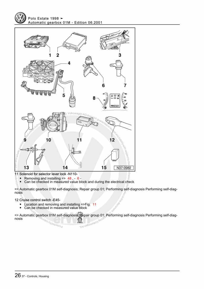 Examplepage for repair manual 3 Automatic gearbox 01M