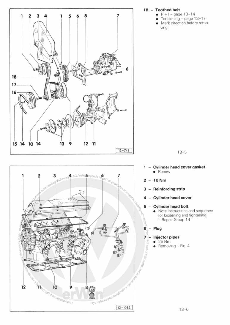 Beispielseite für Reparaturanleitung 2 4 cylinder diesel engine, mechanics CS,JX,KY