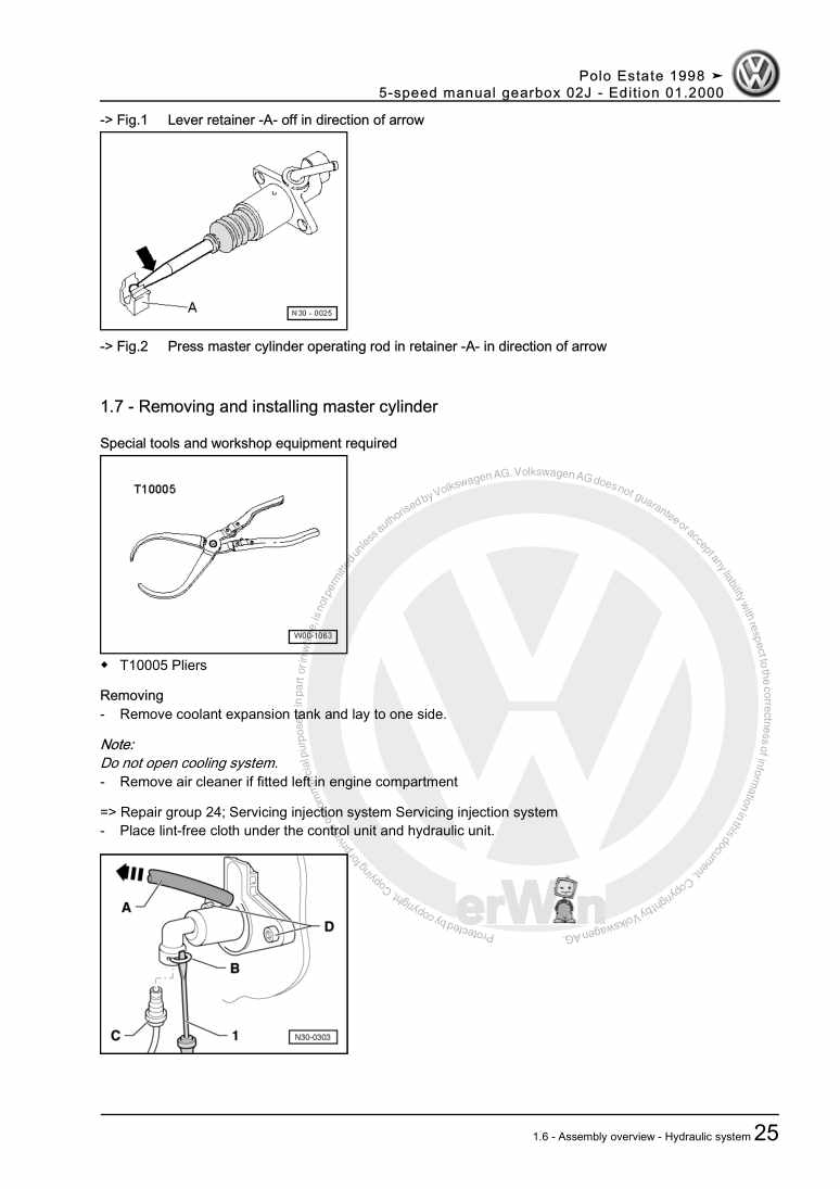 Beispielseite für Reparaturanleitung 3 5-speed manual gearbox 02J
