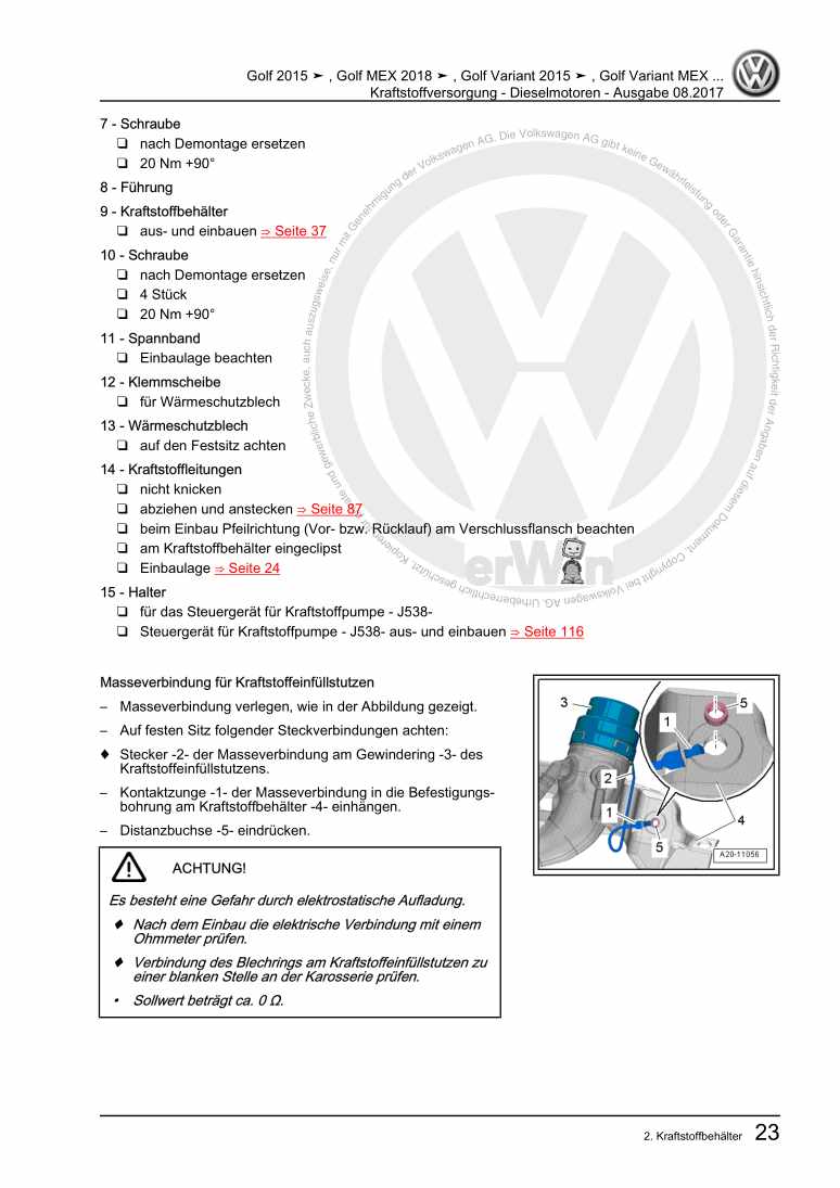 Beispielseite für Reparaturanleitung 3 Kraftstoffversorgung - Dieselmotoren