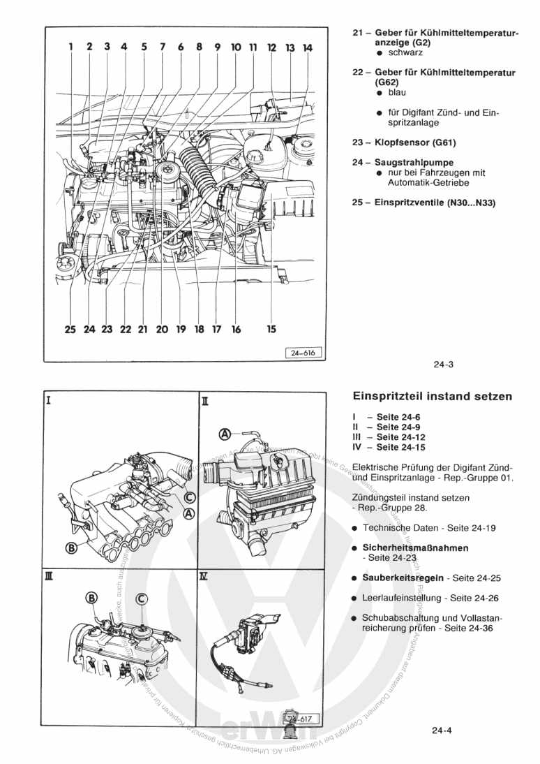 Beispielseite für Reparaturanleitung Digifant Zünd- und Einspritzanlage, Golf-Cabriolet ab 1990 2H