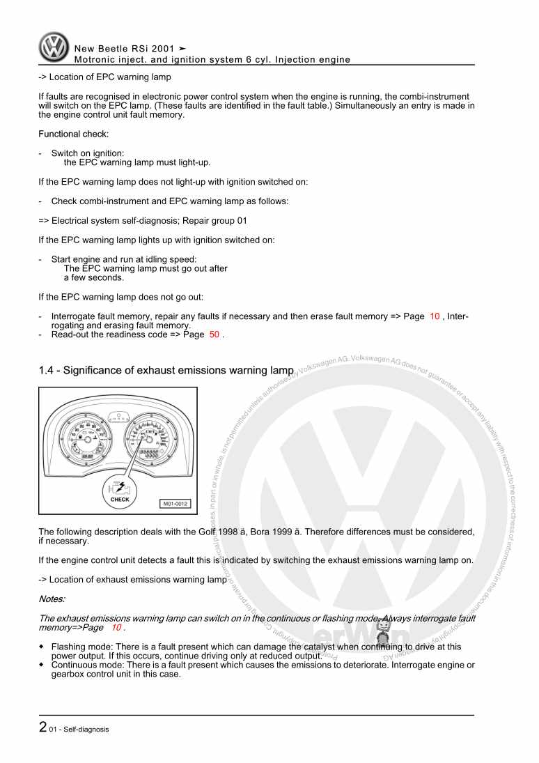 Examplepage for repair manual 3 Motronic inject. and ignition system 6 cyl. Injection engine