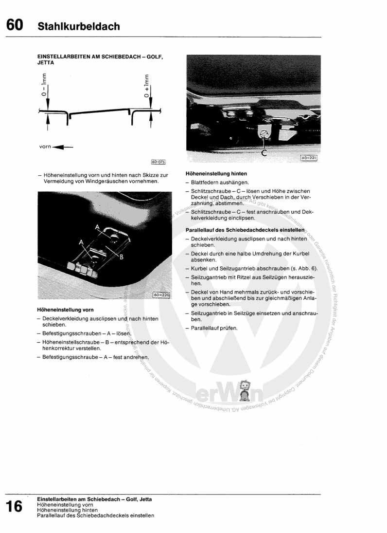 Examplepage for repair manual Karosserie-Montagearbeiten